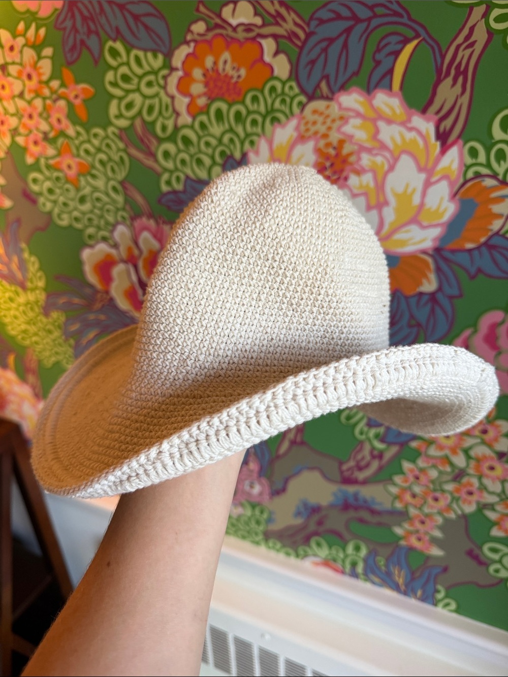White Crochet Sun Hat - Lightweight Summer Hat